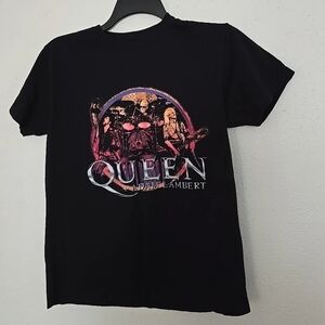 Queen + Adam Lambert Rhapsody Tour 2023 T-Shirt Unisex Medium Black 100% Cotton